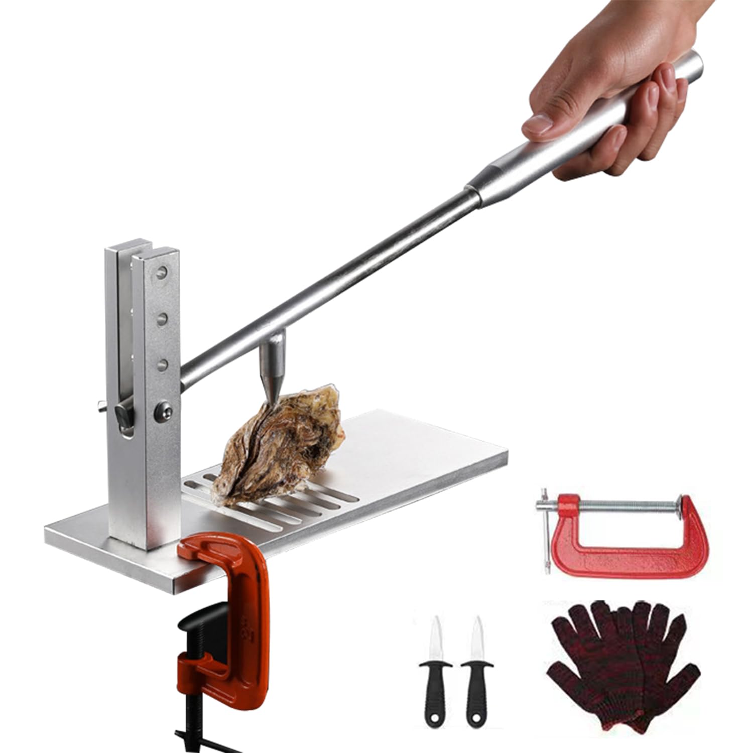 Outil à Huîtres En Acier Inoxydable,Ouvre Huitre,Ensemble De Couteaux à Huîtres Oyster Shucker Avec Hauteurs Réglables,Avec 2 Couteaux à Huîtres Et Gants,Pour Les Barbecues,Ménages De Restaurant