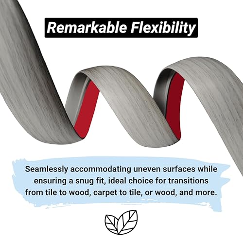 Miniatura 2 de Tira de transición de suelo autoadhesiva para suelos de madera, baldosas de vinilo, cubierta de transición laminada, borde recortado, umbral de