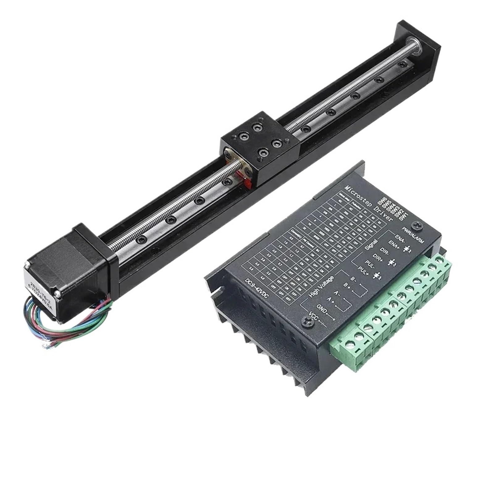Miniaturowy stolik przesuwny typu T z szyną liniową, stół przesuwny 50-300 mm z silnikiem krokowym Nema11 28 mm do drukarki 3D CNC z osią X, Y, Z (napęd 200 mm, skok 6 mm)
