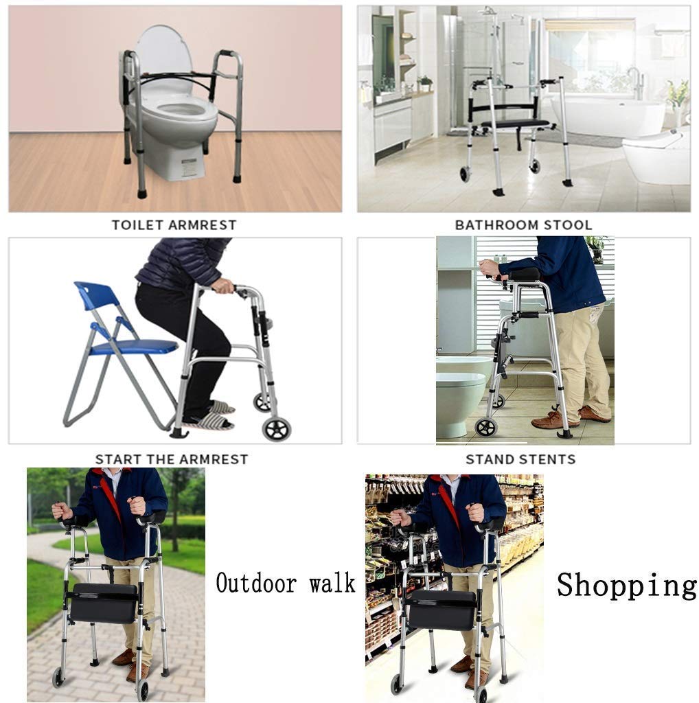 Chodzik, Chodzik Podróżny Z Podparciem Kolan, Ultra Mobility Aid Cztery Koła, Rama Do Chodzenia Z Regulacją Wysokości,