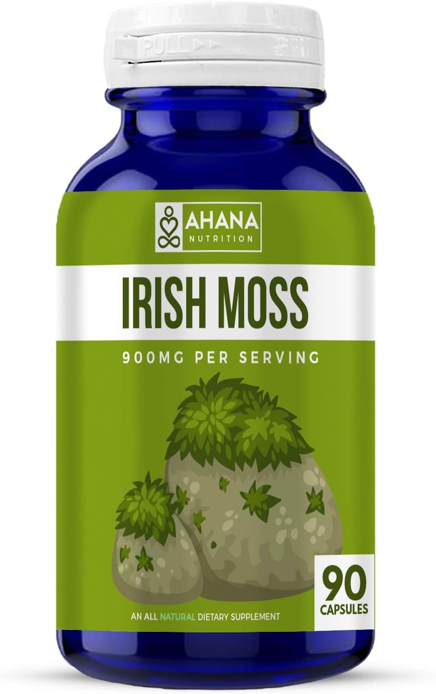 Ahana Nutrition Irish Moss Capsules forOverall Health and Wellness, Natural Source of Carrageenan (450mg – 90 Capsules)