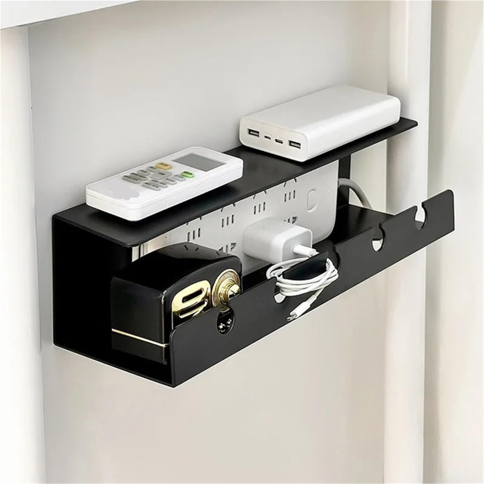 Vassoio for gestione cavi sotto scrivania grande da 1/2 confezione con supporto for protezione sovratensione, resistente, for ufficio domestico CPU Per Home Office e Postazioni Di Lavoro