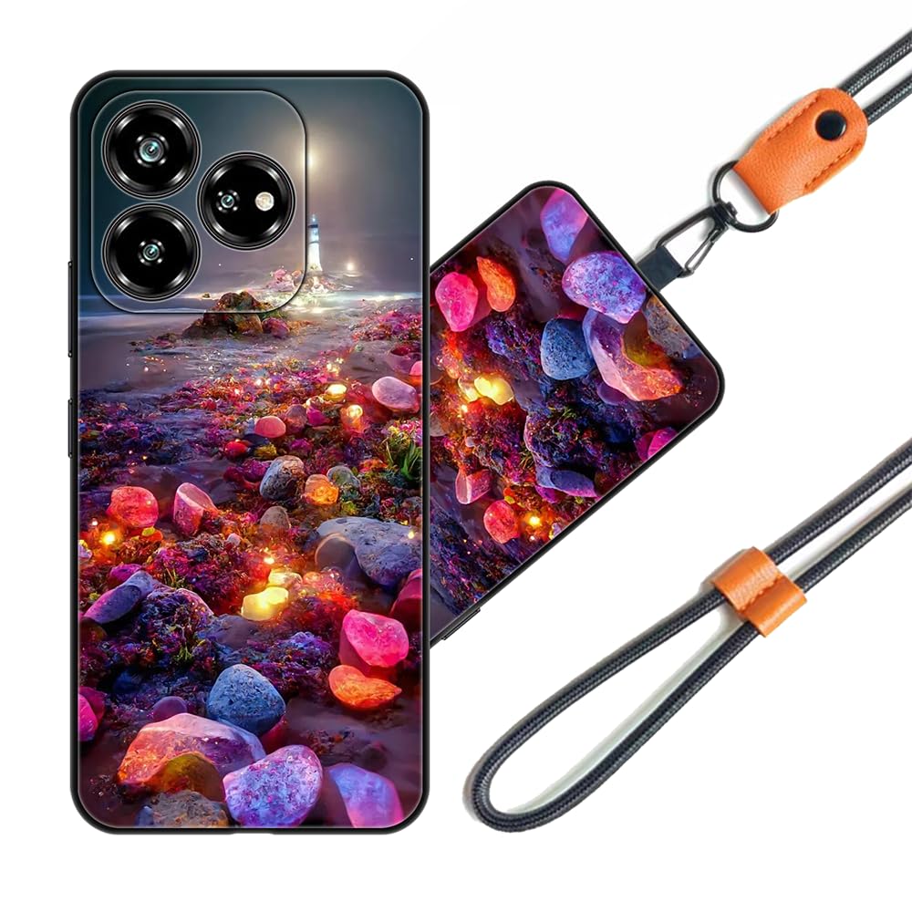 WXPPJ Coque Pour ZTE Axon 50 Lite, Etui Housse Bumper Noir Silicone TPU Case Ultra Mince Souple De Protection Cover Pour ZTE Axon 50 Lite (6.60") - XV21