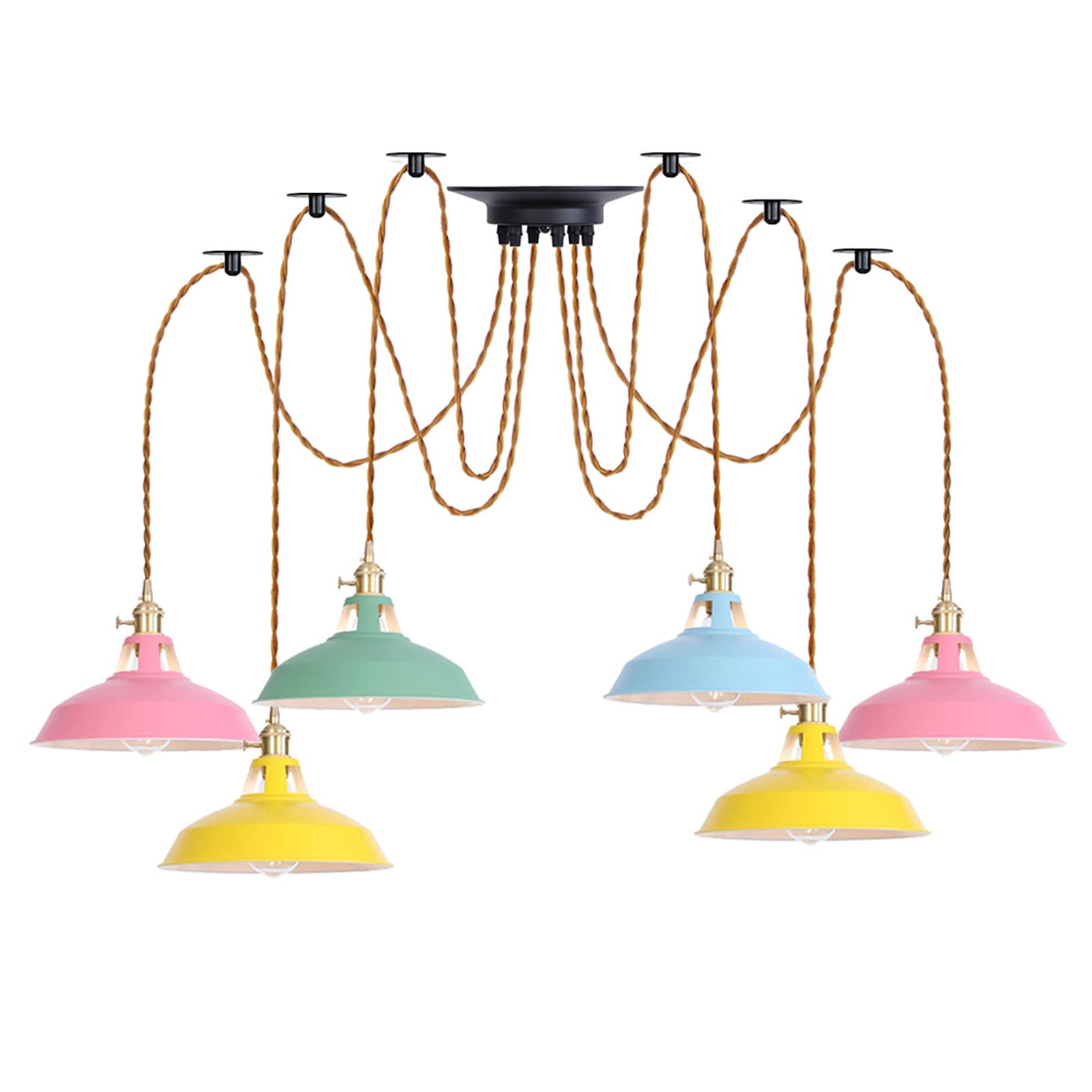 Lampes suspendues colorées pour îlot de cuisine et chambre moderne