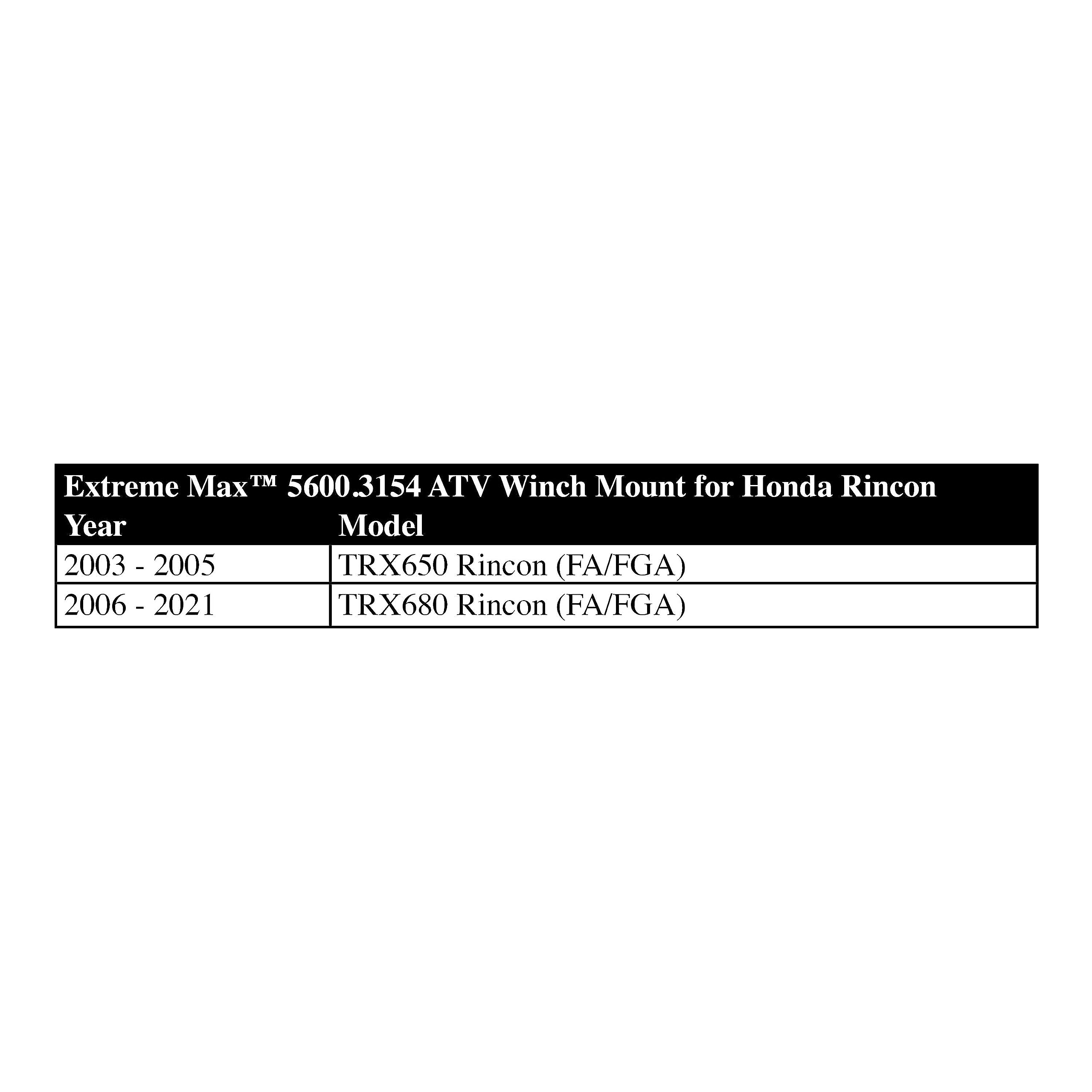 Extreme Max 5600.3154 Winch Mount Plate ATV Honda Rincon