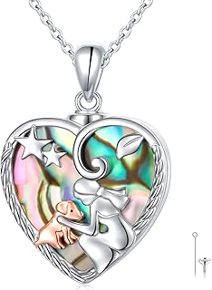DAOSHANG S925 Sterling Silver Dog Urn Necklace for Pet Ashes