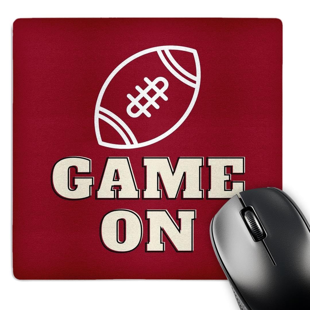 3dRose Image of Football with Text of Game On - Mouse Pads (mp-378003-1)