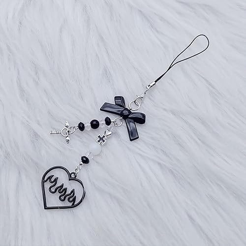 Miniatura 96 de 1-4 dijes estéticos para teléfono celular Y2K, correa de fresa, mariposa, estrella, accesorios Y2K para bolsa, llavero, Airpods, cámara, colgantes