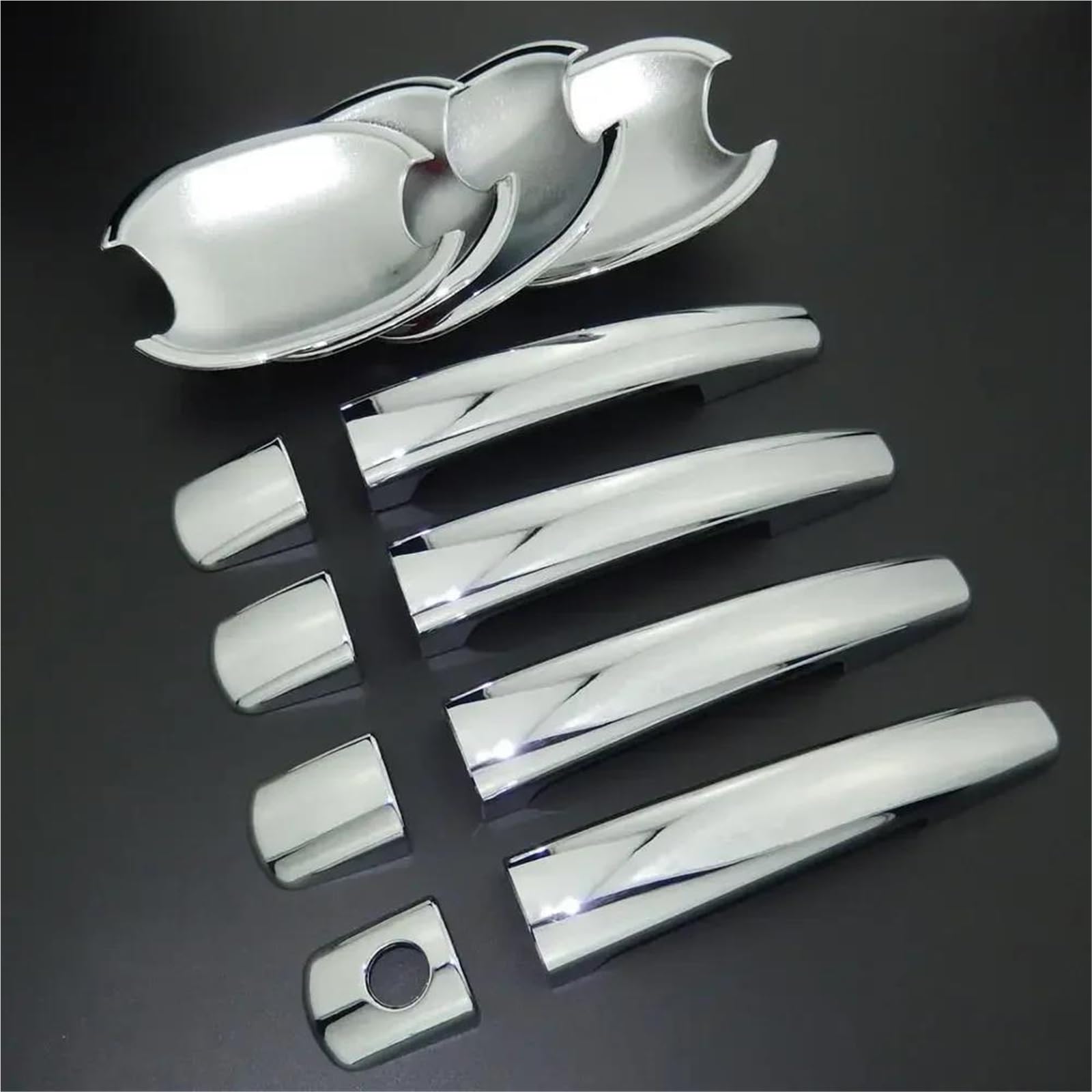 ZAPORA for Peugeot 207 308 407 3008 for Jumpy Car Styling Chrome Side Door Handle Cover & Door Bowl Cover(Style 2)