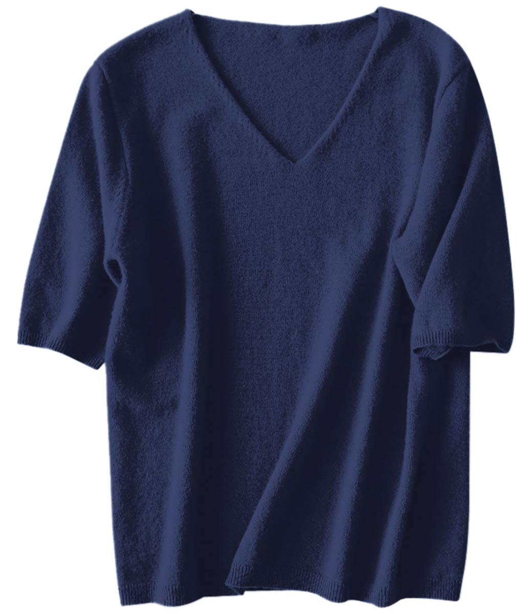 DAIMIDY Women's Cashmere & Cotton Blend Shirts Short Sleeves