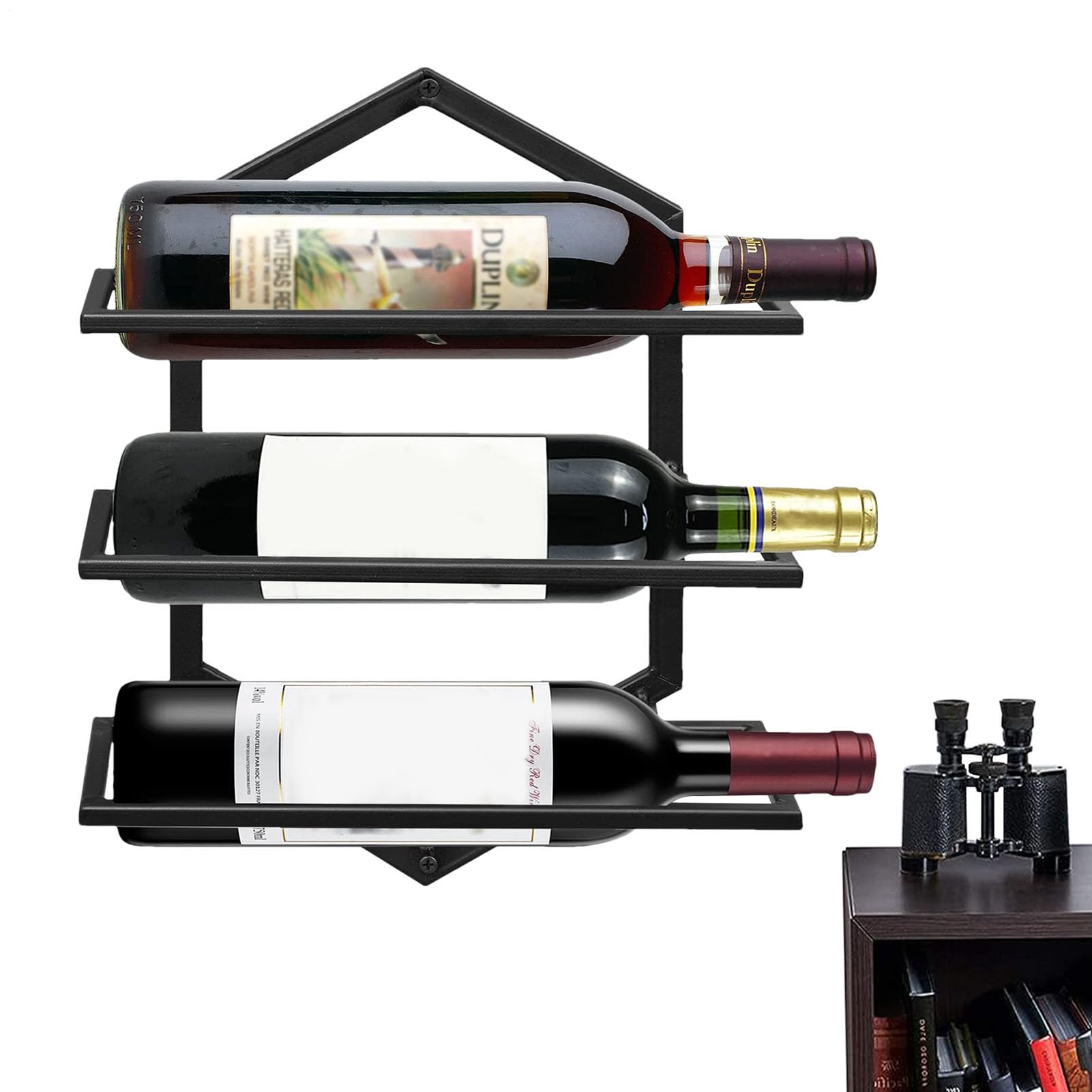 Étagère à vin en fer contre le désordre des armoires de cuisine