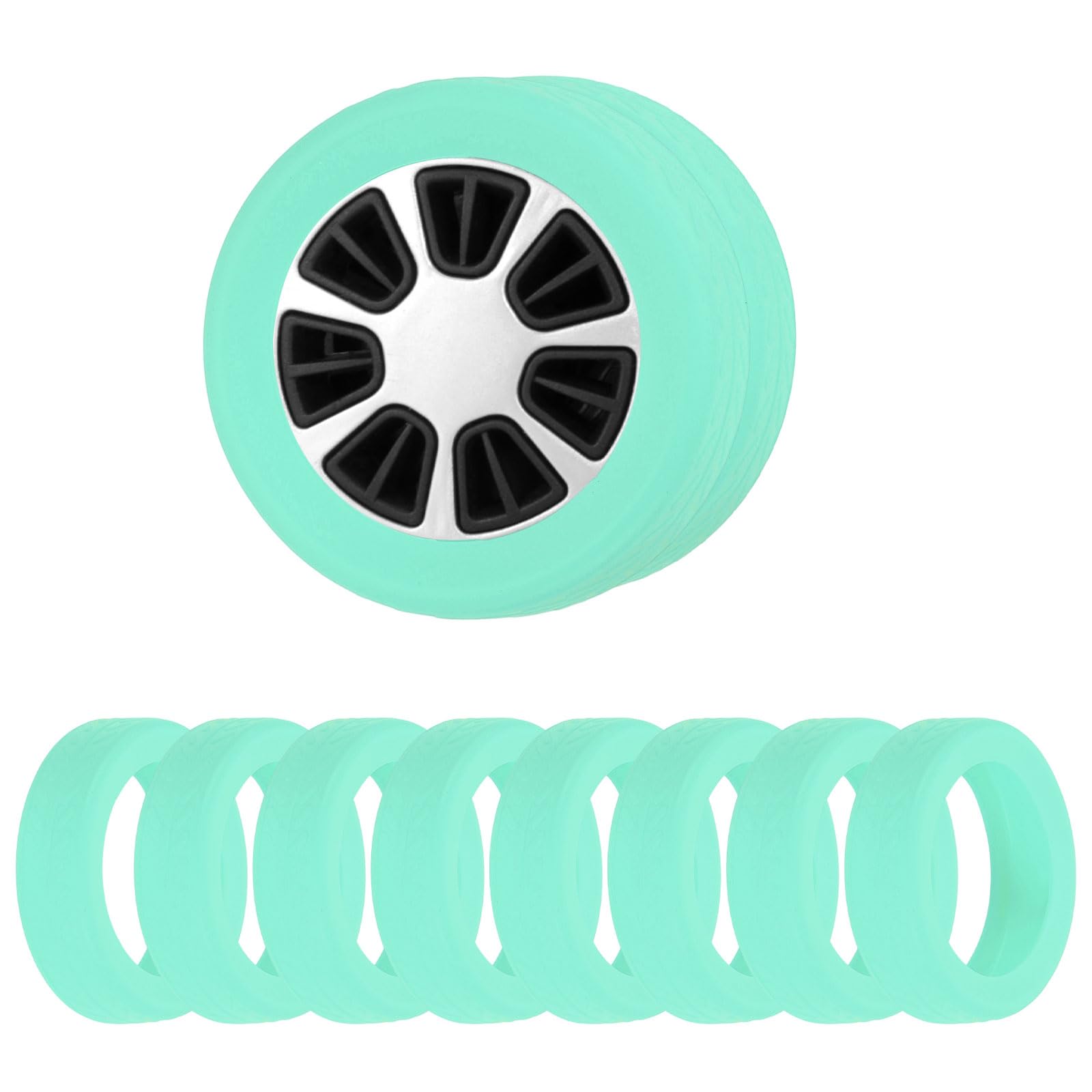 8 Packs Luggage Wheel Protection Cover for 2-3" Wheel,Green