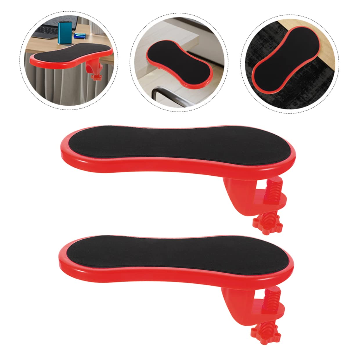 SHINEOFI Supporto Poggiabraccio Ergonomico per Scrivania 2 Pezzi, Poggiapolsi in Gomma e Cotone, Design Leggero e Portatile per Casa e Viaggi di Lavoro