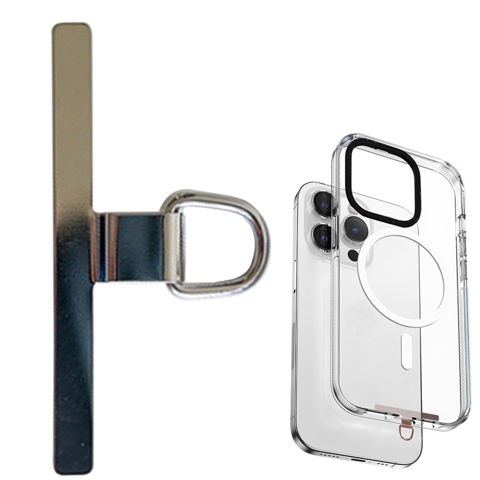 Parche de sujeción para teléfono | Pieza de conexión de seguridad | Almohadilla de sujeción para teléfono inteligente | Accesorio de cordón de metal para teléfono móvil, solución de anclaje para
