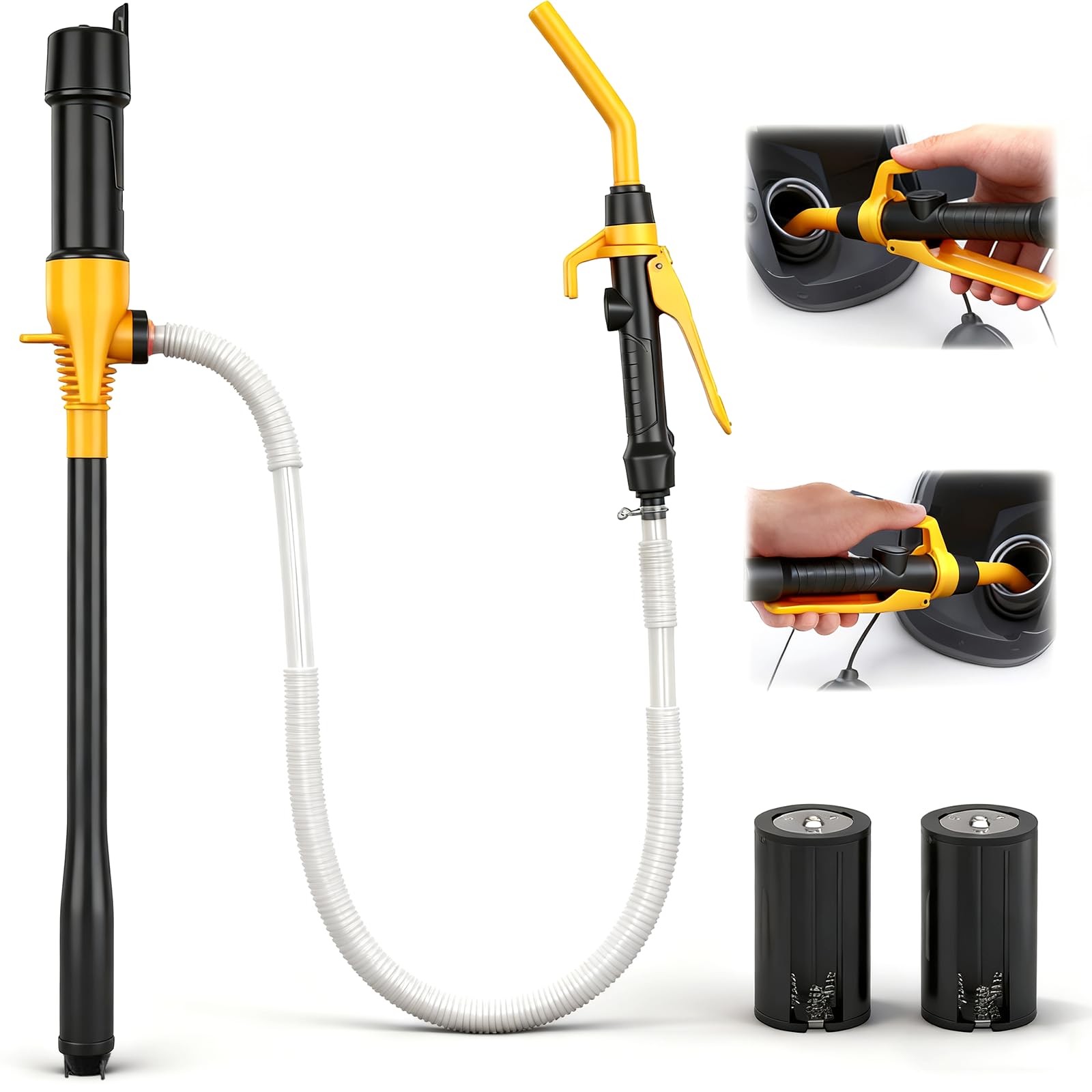 ELEAD Portable Battery Powered Pump - Electric Fuel/Water Transfer Pump 2.4 GPM, Liquid Siphon Pump with Adjustable Flow Control, Gas Pump with Filter Design, Gas Can Pump Ideal