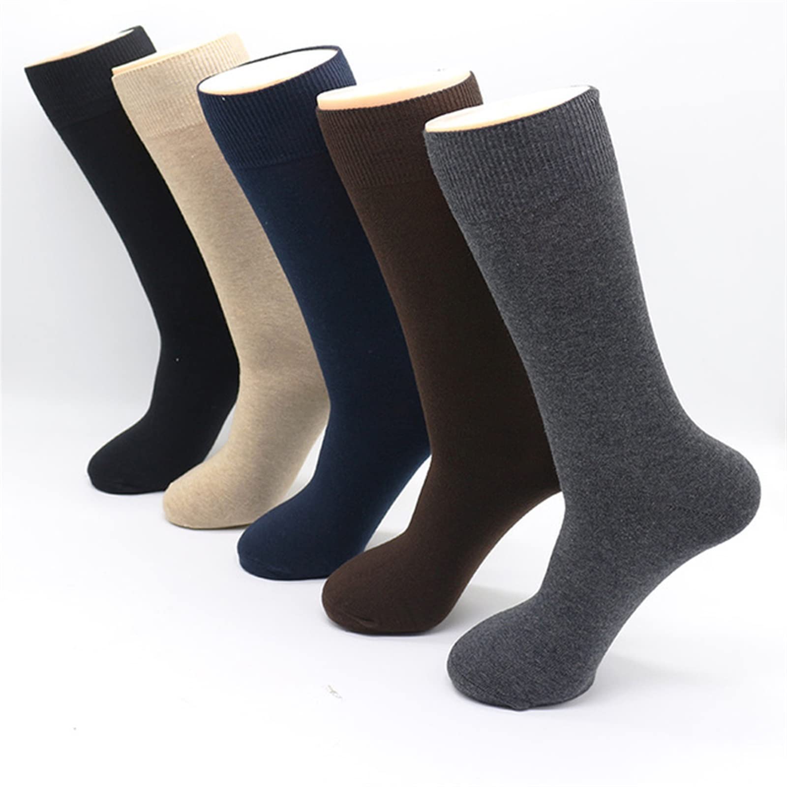 Chaussettes en pur coton d'hiver Harajuku tricotées de couleur unie