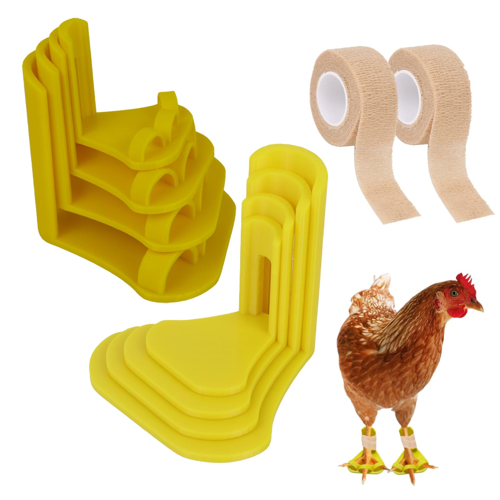 Attelle de fixation pour poules, canards et pattes d'oie - Attelle pour poules à différents stades de croissance - 10 bandes de soutien réglables pour coqs, pieds cassés, volailles, jeunes oiseaux