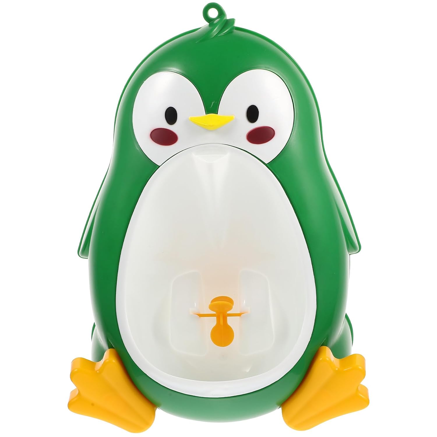 Penguin Shape Wall-Mounted Urinal with Rotating Water Wheel for Boys Height Potty Training Tool for Home Bathroom Use Suction Cup Attachment Fun Cartoon Design for Ages