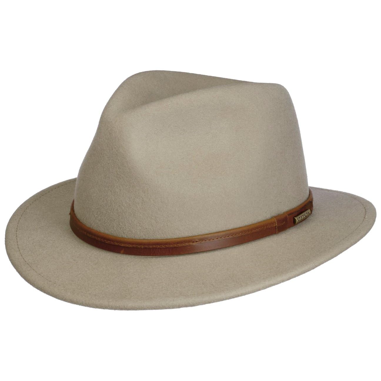 Stetson Scotstown Traveller Wollhut Einfarbiger Eleganter Filzhut Ledergarniturband Made in the EU Unisex Herbst Winter