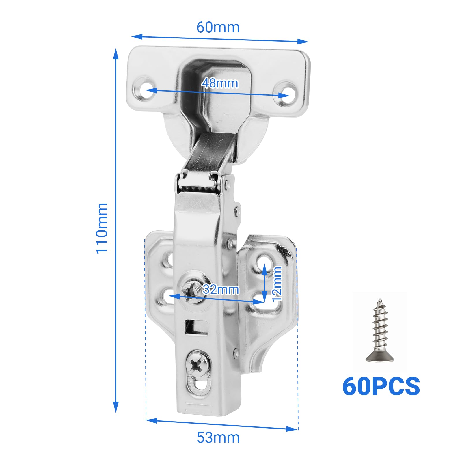 Bisagras Puertas Cocina Cierre Suave (10 PCS) - bisagras de gabinete - Bisagras de Puerta de Armario de Mueble - Superposición Completa - Bisagras Armarios y Muebles