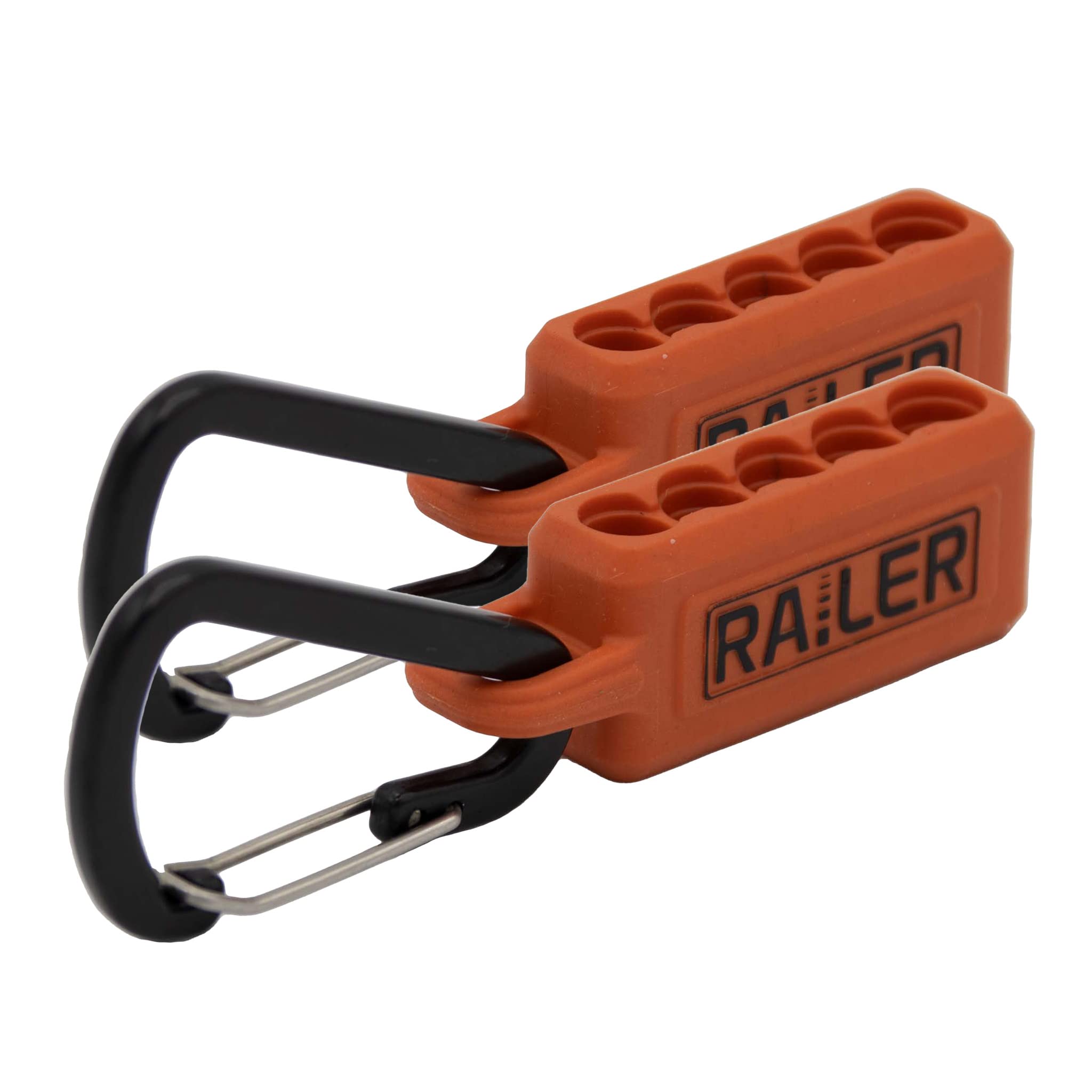 Railer 5-Hole Micro Bitrail Orange with Carabiner 2pk