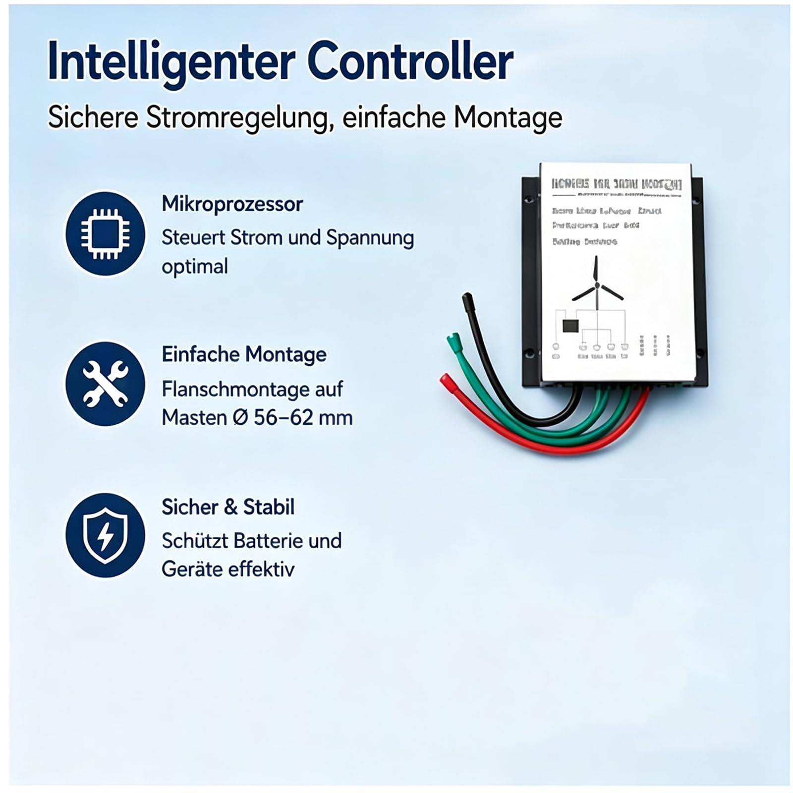 OUKANING Windrad Turbine 100W mit Permanentmagnet(Weiß 12V)