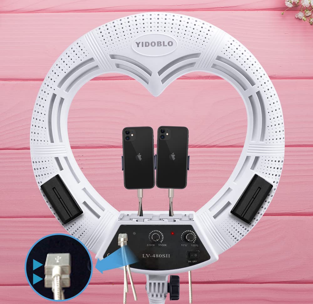 18 Zoll 96W LV-480SII LED 3200K-5600K Bicolor Lampe Herzförmige Fotografie Licht & Infrarot Fernbedienung für Make-up Live-Streaming