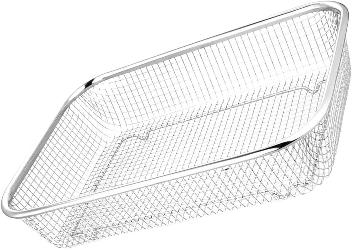 Stainless Steel Drain Basket Large Rectangular Colander 12.99X9.44X2.75In Multi-Purpose Kitchen Strainer for Fruit Vegetable Washing and Storage