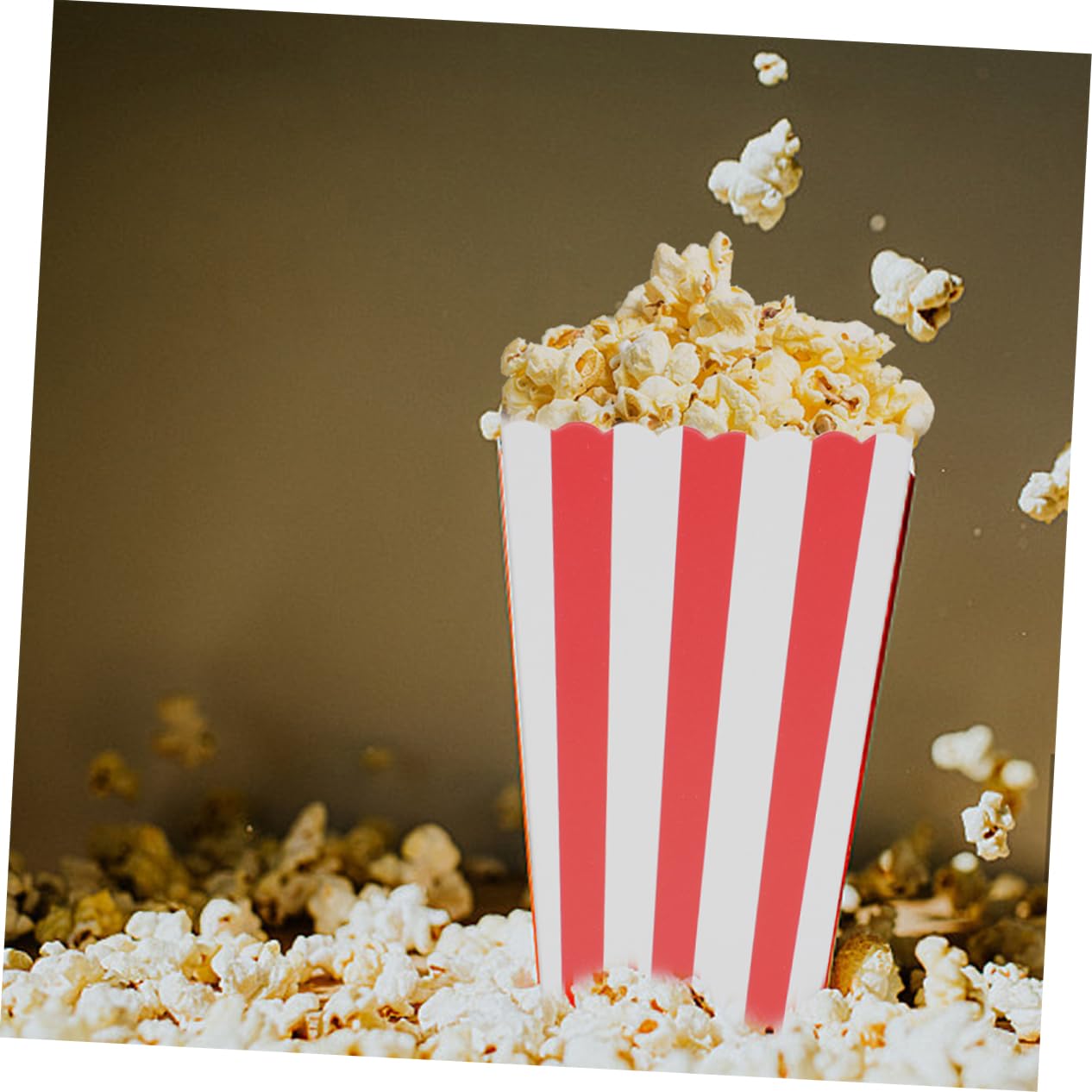 SKISUNO 50stücke Popcorn Becher Aus Papier Gestreifte Snackboxen Für Partys Kino Und Veranstaltungen Tragbare Popcornbehälter Für Süßigkeiten Und Snacks