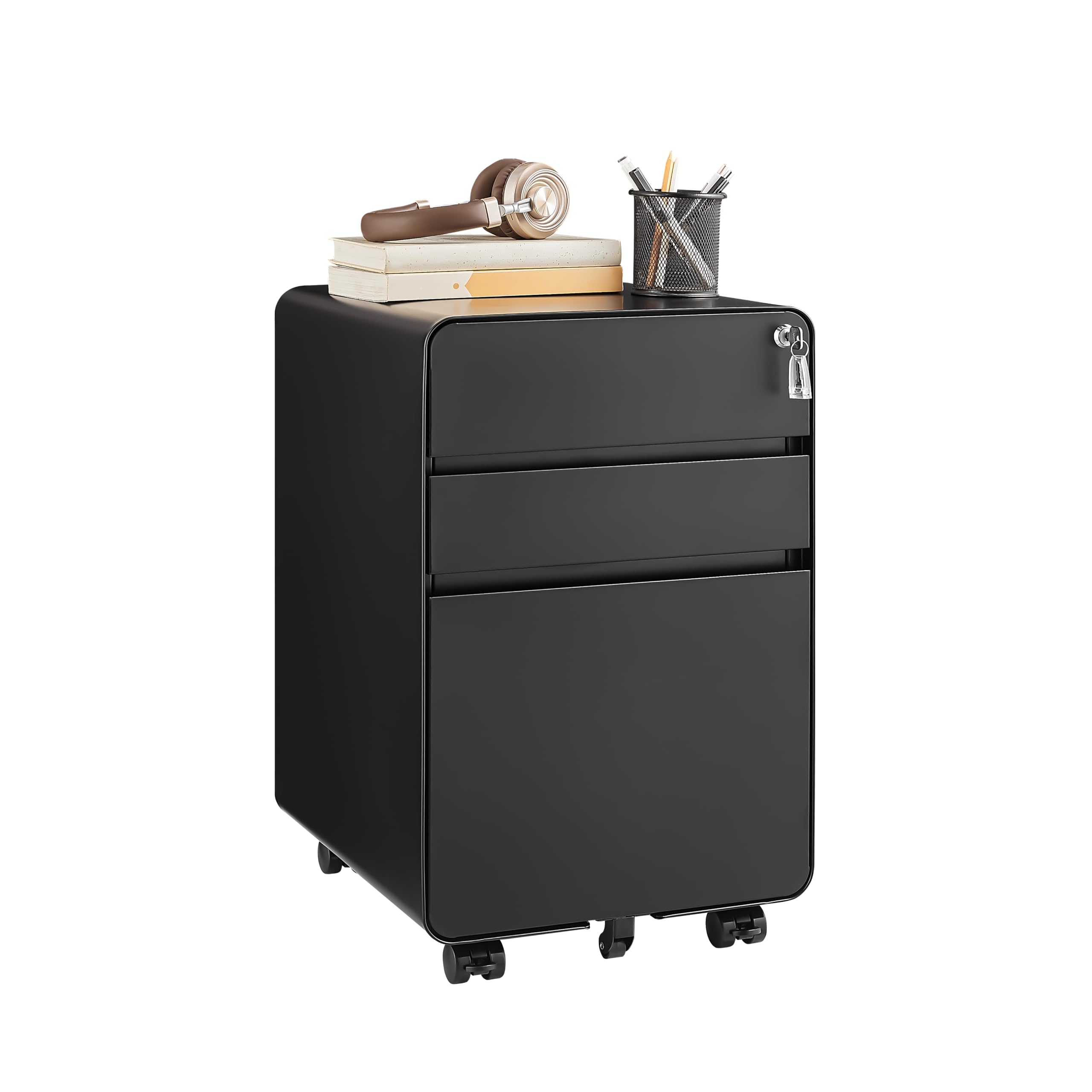 Guizeeopo 3 Drawer Mobile Filing Cabinets for Home Office