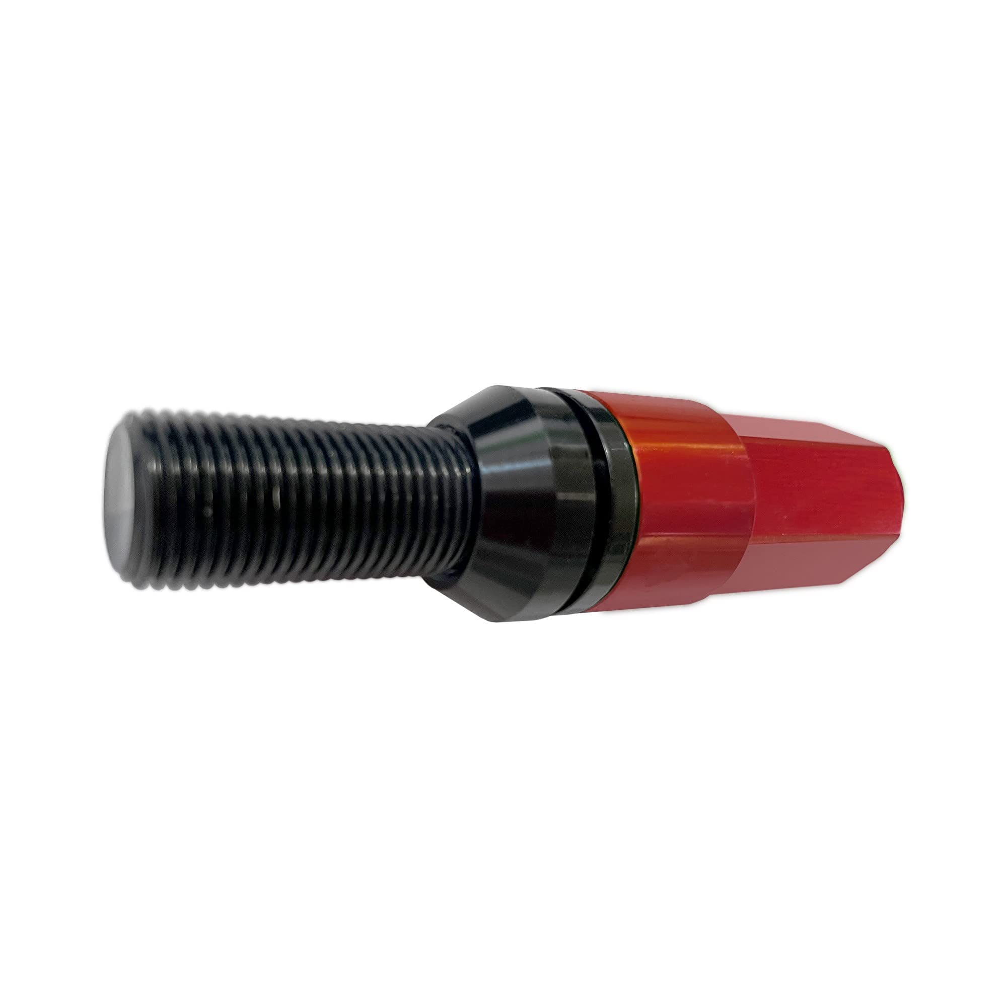OMP SPEED Set 20 Bulloni Ruota Neri con M12X1.25 Metrico 17-19 Filettato Lungo 28MM con Protezione in Alluminio Rosso 7075 + DIN 12.9