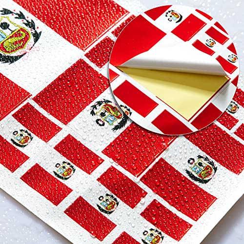 Image of CANTENDO 3Pack Peru Flag Decal - Peru Flags Reflective Vinyl Car Stickers - for Car Window Bumper Waterproof Sticker (12 x 8.5 Inch)