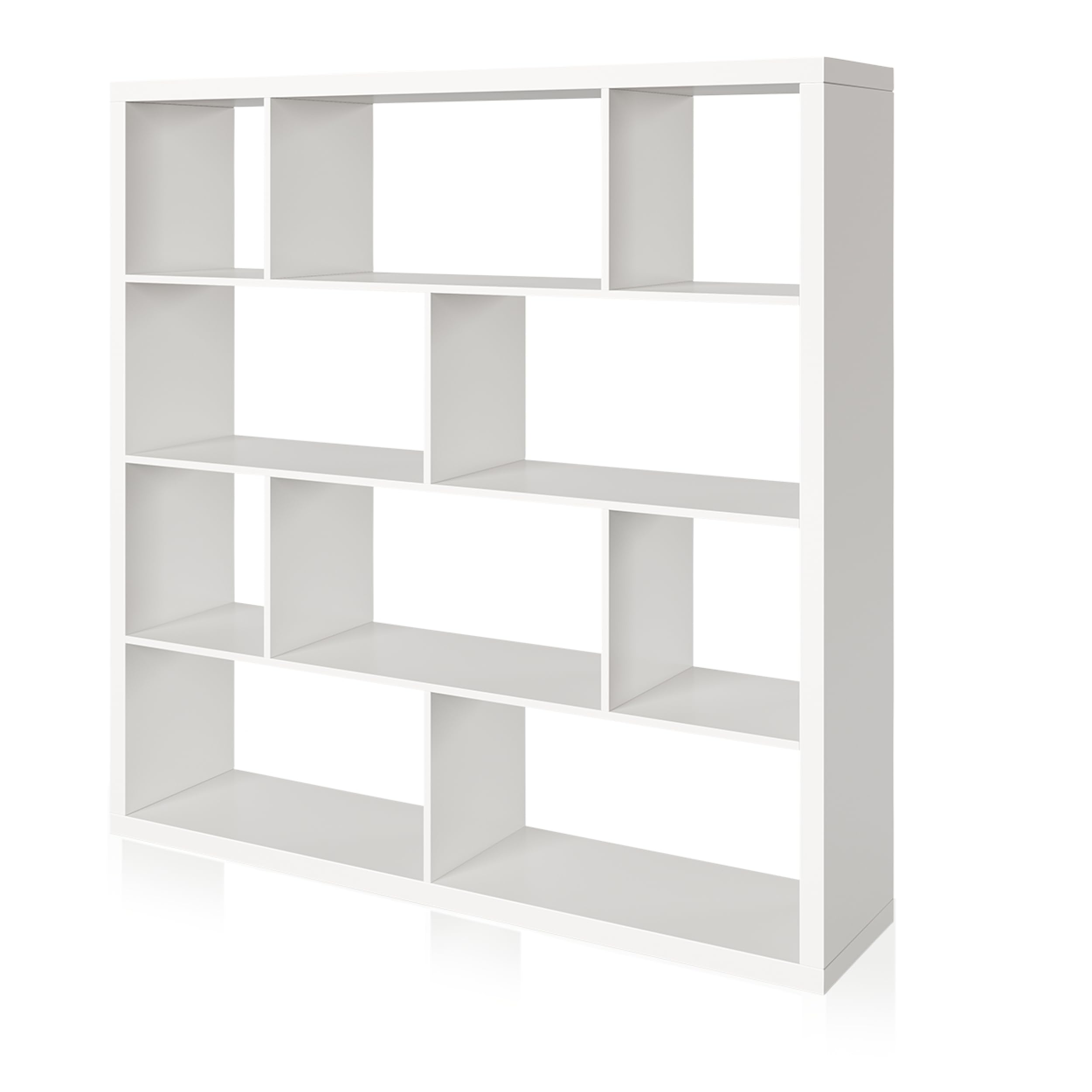smart Up2U Regal in weiß, Maße: 150,1cm x 150,1cm x 35cm, Standregal aus Holzwerkstoff in weiß matt. Stehregal auch als Raumtrenner, Raumteiler, Bücherregal, Stufenregal nutzbar.