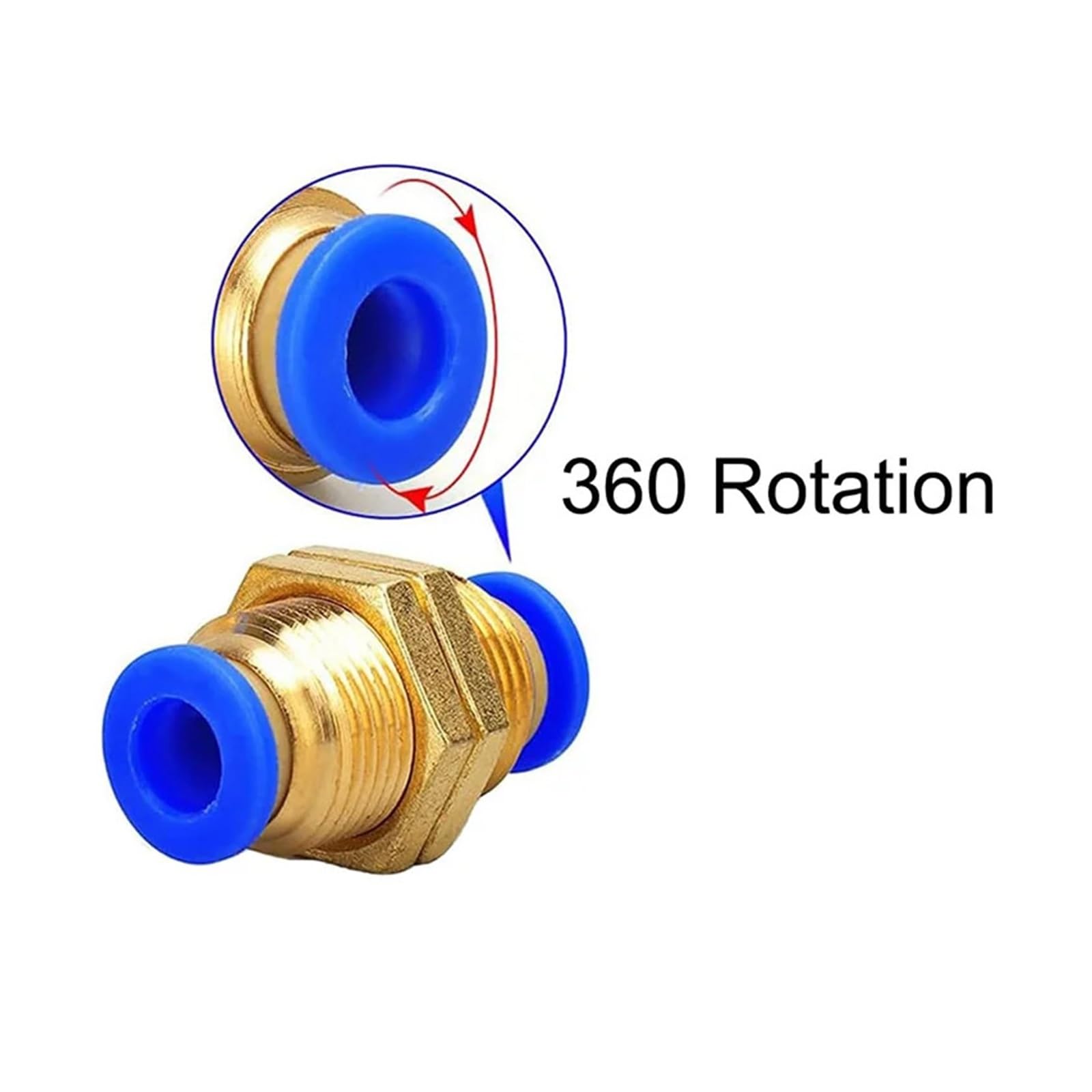 Connettore diretto pneumatico ad aria PM, tubo da 4 mm a 12 mm di diametro esterno, connettore gas a pressione con un pulsante, connettore rapido in ottone (PM4,5 pezzi)