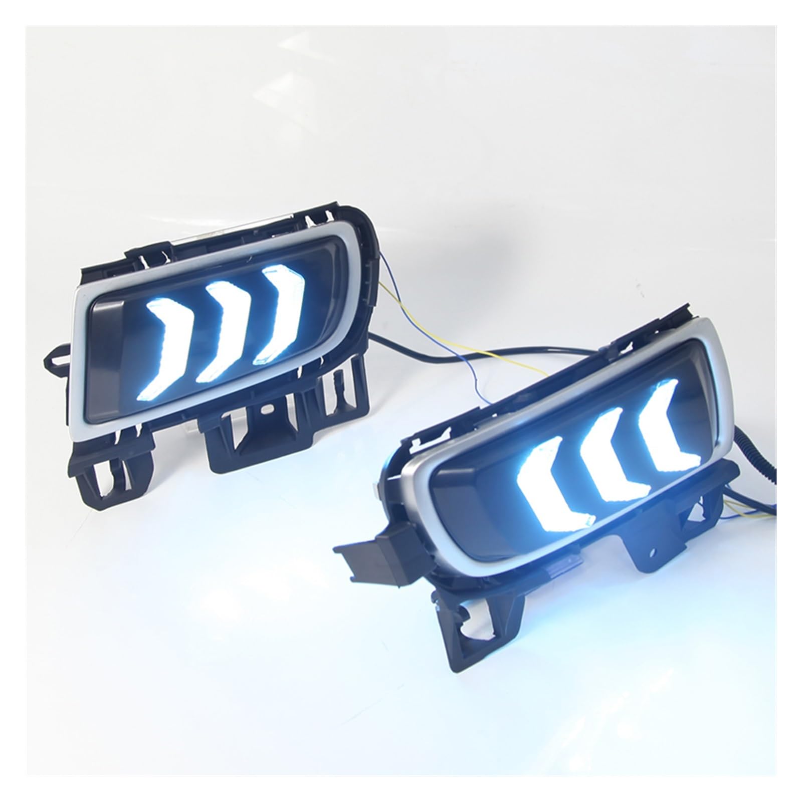 Fendinebbia Car Dynamic Indicatori Di Direzione Gialli Auto DRL Luci Diurne Lampade Blu Lampada Da Corsa Per Auto Fendinebbia LED Per M&az&da 6 2005-2008