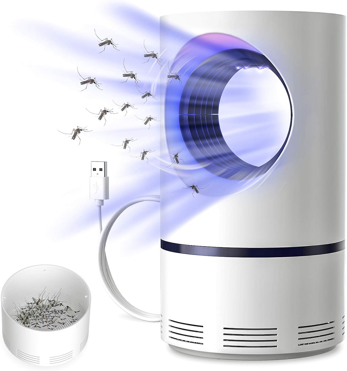 HiGoing Mosquito Killer Lamp, ใUpgradedใUSB Portable Mosquito Trap Bug Zapper Insect Killer by Photocatalytic Ultraviolet, with Strong Suction Fan Safe for Indoor&Outdoor