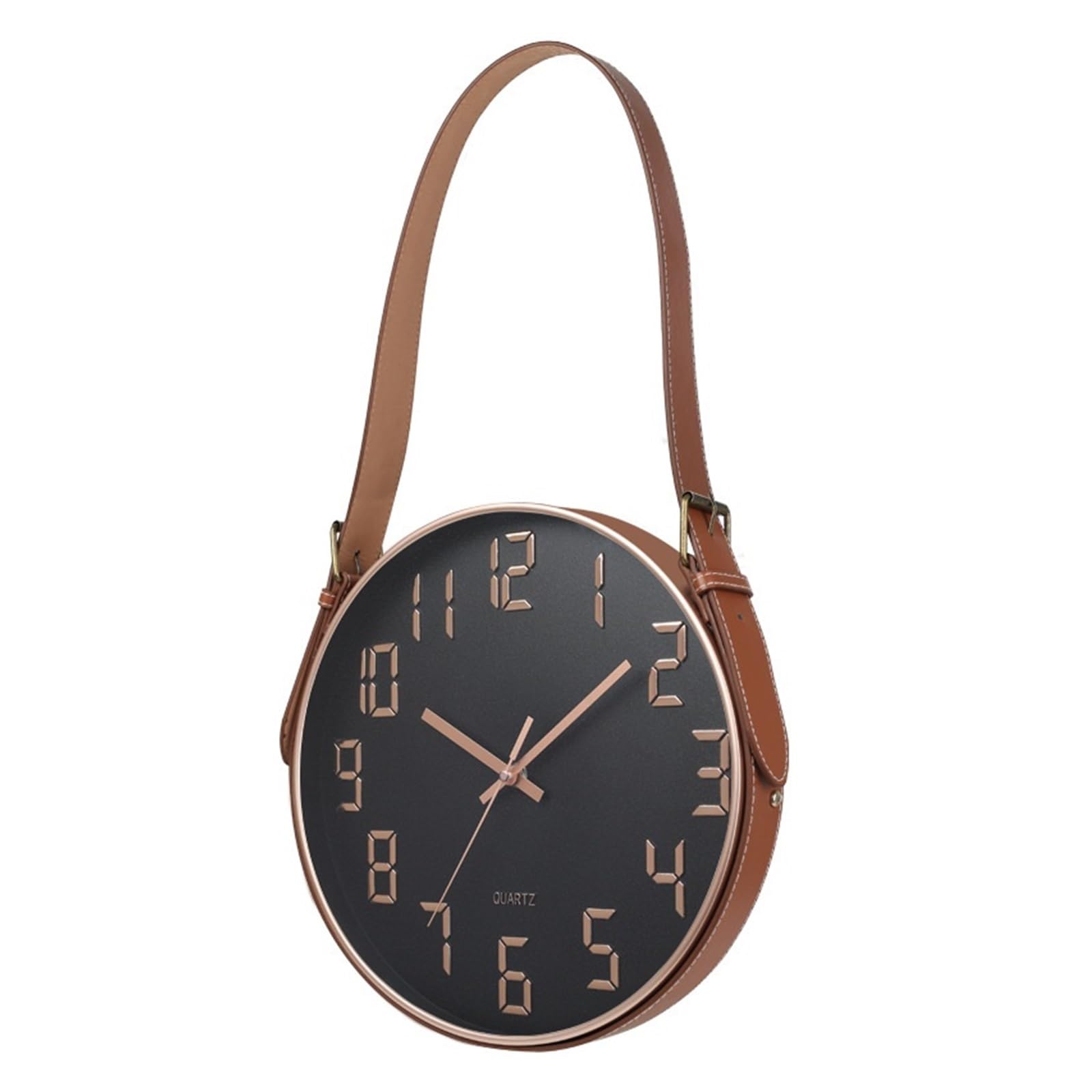 HVSYVVSRL Silent Belt Wall Clock Fashionable Home Living Room Stereoscopic Digital Minimalist Quiet Operation(B)