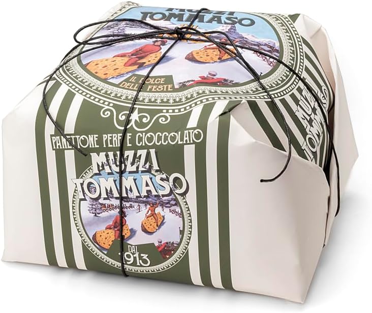 Panettone Tommaso Muzzi Pear and Chocolate, Made in Italy, 1.1 pound