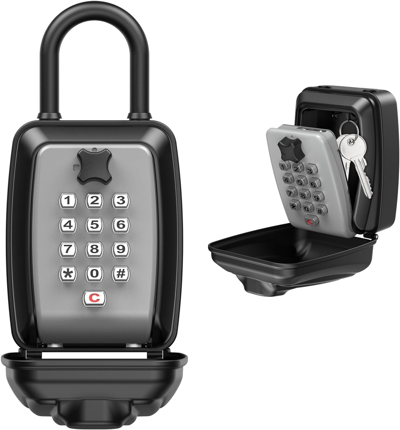 Key Lock Box for Outside Push Button Large Lockbox for Keys Outdoor 12 Digit Combination Key Storage Box Hanging Waterproof Key Safe LockBox for House Key Realtors Home School Office