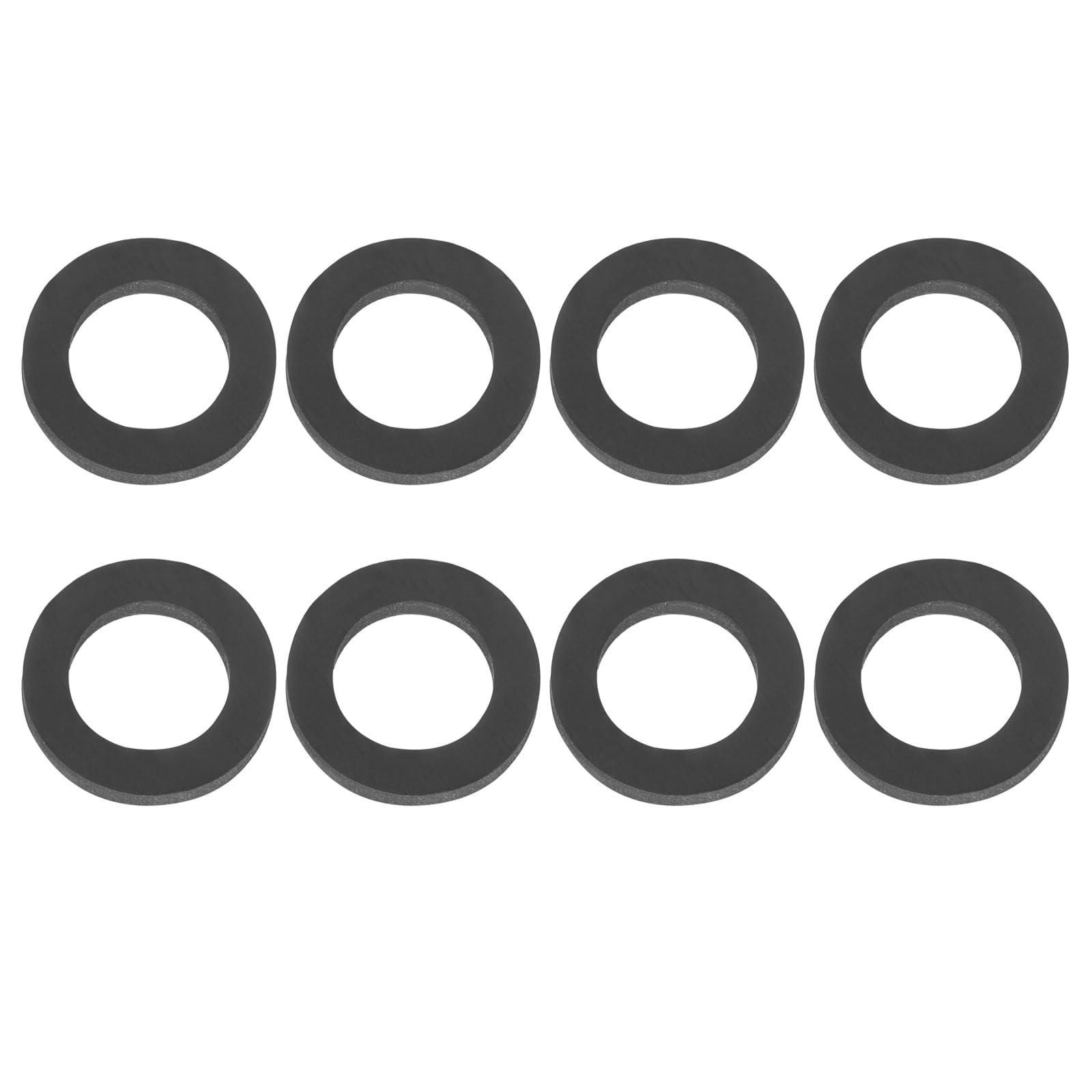 PATIKIL M10 Silicone Flat Washer, 8 Pcs 10mm ID 15mm OD Plain Washer Grommets O-Ring Sealing Gasket Spacer for Faucet Pipe Water Hose Shower Door Handles, Black