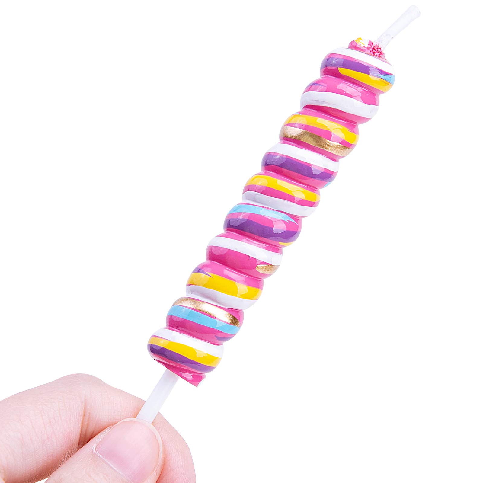 ILIKEPAR Sweety Rainbow Colorful Lollipop Candy Cake Topper Candle for Brithday Party Baby Shower and Wedding Party Supplies Favor