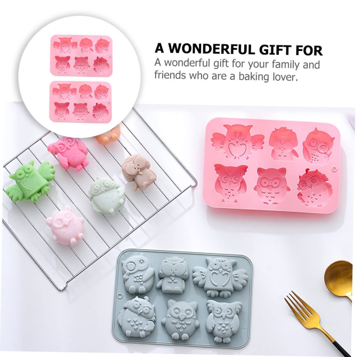 UPKOCH 6stücke Silikonform Für Katzenkopf-Kekse Backform Für Fondant Und Schokolade Backwerkzeug Für Kreative Kuchen Und Desserts Leicht Zu Reinigen Entformen