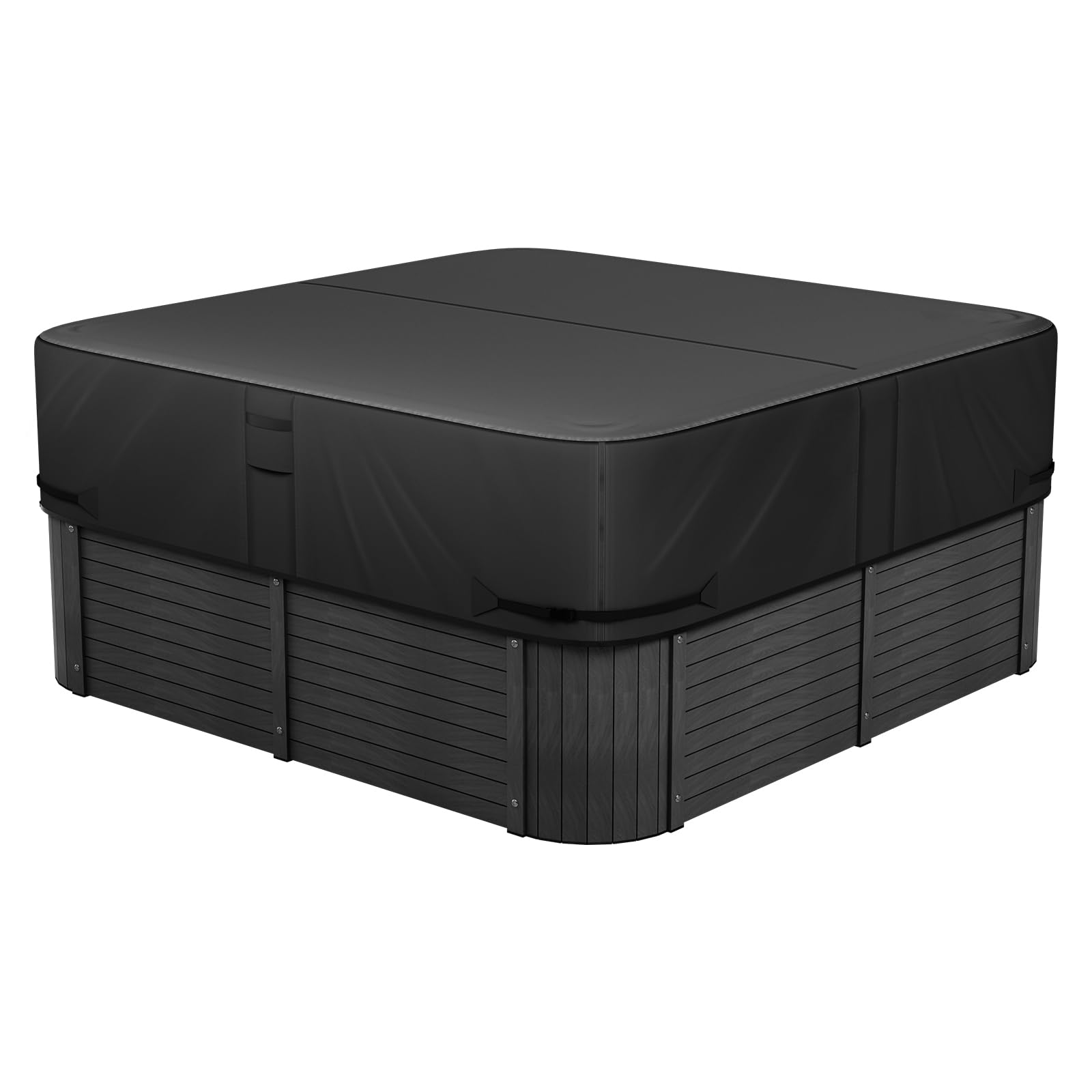 VEVOR Housse de Protection pour Spa extérieur, 2285 x 2285 x 508 mm, Couverture pour Spa, résistante aux intempéries et à l'eau, Tissu Oxford 600D Robuste et résistance à la déchirure 950N, Noir