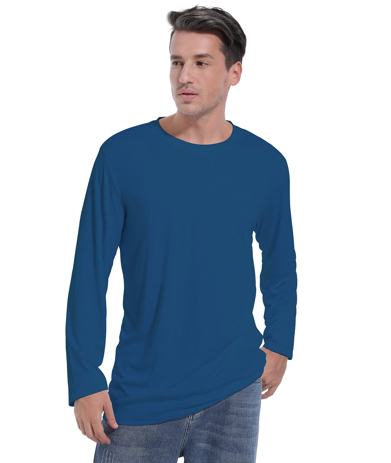 Dri-Tek Big & Tall Long Sleeve Moisture Wicking Athletic T-Shirt - blue - XXXL Tall