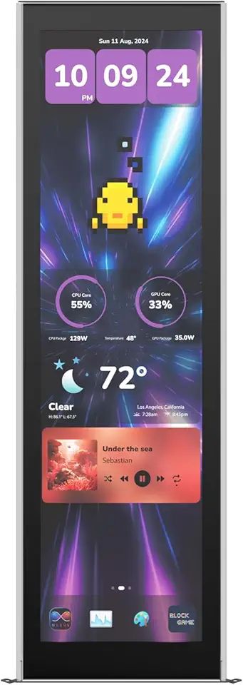 Hyte Kit de tela de atualização Y70 Touch Infinite para PC Case - Tela IPS de 15,9 polegadas - Resolução de 2,5K - 60Hz - Toque de 10 pontos - Preto escuro