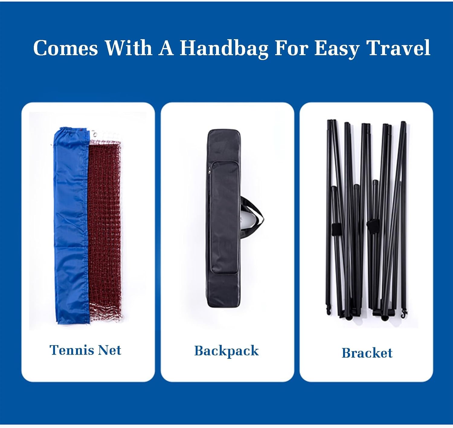 Portable Badminton Net Stand,Foldable Badminton Volleyball Combi Posts with Badminton and Backpack,Sports Training Equipment for Stadium Beach Drive