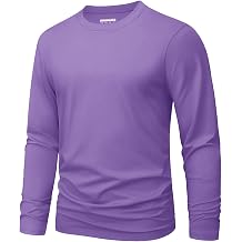 MAGNIVIT Mens Shirts Long Sleeve Cotton T-Shirt Crew Neck Midweight Tees Classic Basic Casual Tops Plain Soft Shirt