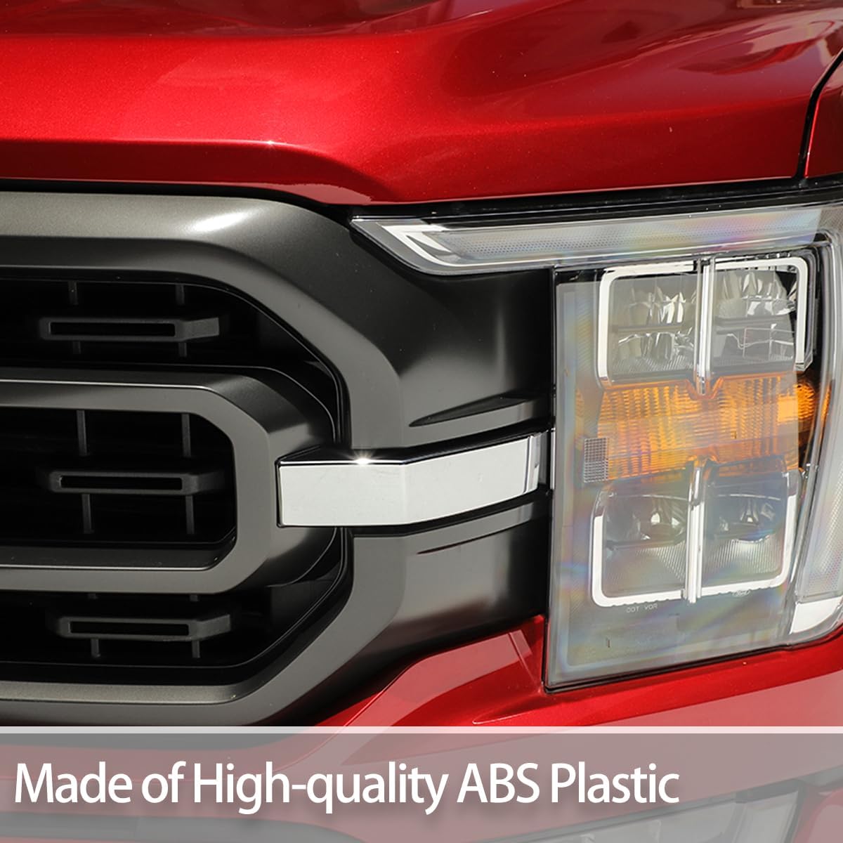 Chrome Grille Trim Cover Panel Sticker Exterior Accessories for Ford F150 XL XLT 2021 2022 2023
