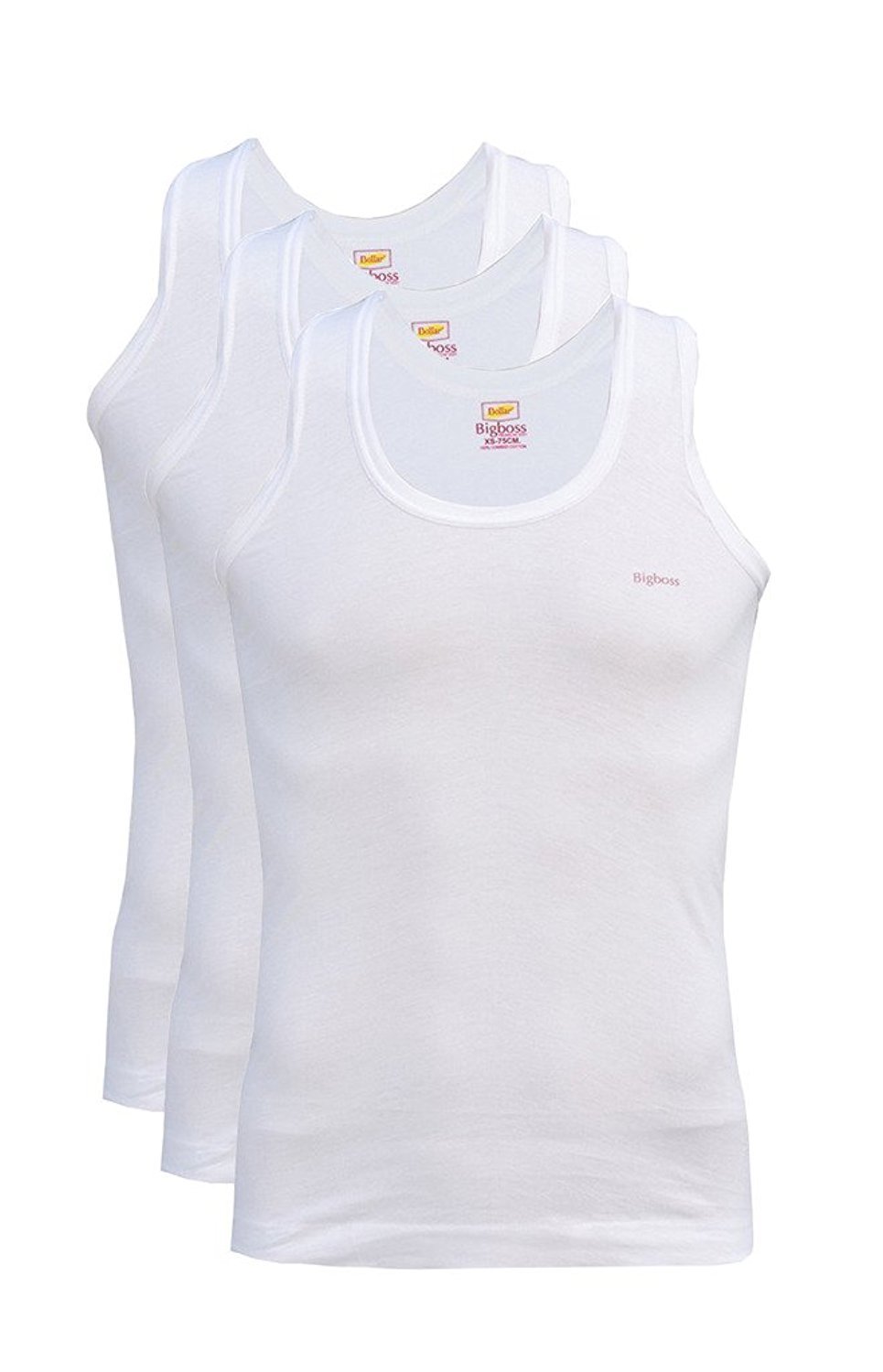 BigBoss Men's Cotton Sleveless Vest Pack of 3 (Size :80 cm) White-image-44