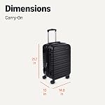 Amazon Basics 21-Inch Hardside Carry-On Luggage, Hardshell Suitcase With Wheels, Expandable For Up to 25% More Space, With Scratch-Resistant Surface, Four Multi-directional Wheels, Black